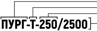 Пример условного обозначения ПУРГ-Т-250